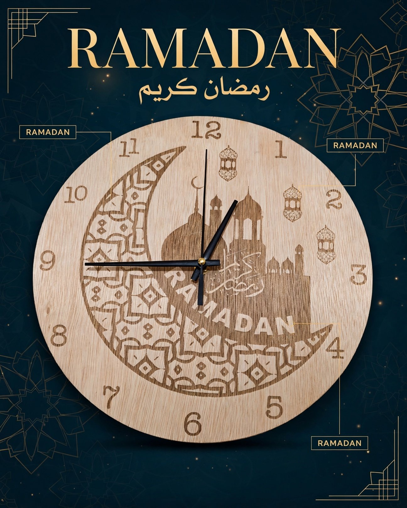 ساعة حائط ليزر تصميم 02